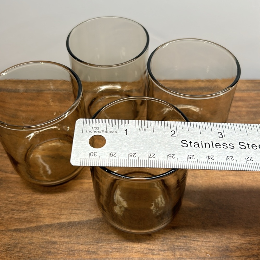 Vintage Set Of 4 Smoked Glasses 5 oz Cocktail Juice Dominion 60s Retro MCM - Picture 5 of 7